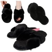 Kapcie klapki pantofle damskie z futerkiem antypoślizgowe domowe 38-39