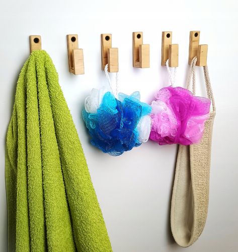 Wieszaki scienny drewniany na klucze przybory kuchenne czapki Sklejka Eko na Arena.pl