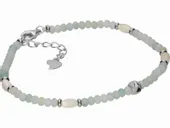 ELEGANCKA RODOWANA SREBRNA BRANSOLETKA FASETOWANY APATYT BIAŁY AGAT