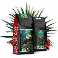 KAWA ZIARNISTA 2x500g ŚWIEŻO PALONA BRAZIL+SALVADOR 100% ARABIA - BLUE ORCA