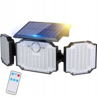 LAMPA SOLARNA LED 300W Z OSOBNYM PANELEM PILOT Z CZUJNIKIEM ZMIERZCHU RUCHU