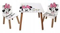 DISNEY MYSZKA MINNIE MIKI MINI BIAŁY STÓŁ STOLIK 2 KRZESŁA DLA DZIECI MEBLE