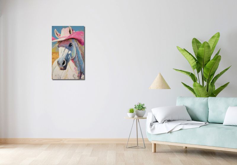 Obraz 40x70cm Różowy Kapelusz zdjęcie 2