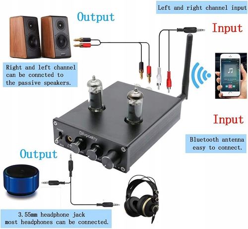 Lampowy wzmacniacz słuchawkowy Dilvpoetry R50 HiFi Bluetooth Audio Cyfrowy na Arena.pl