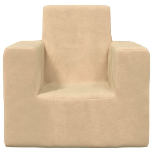 Sofa dziecięca, kremowa, miękki plusz na Arena.pl