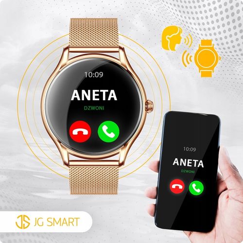 SMARTWATCH DAMSKI ZEGAREK PL MENU POWIADOMIENIA ROZMOWY SMART WATCH 4 PASKI na Arena.pl