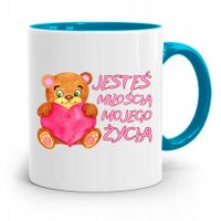 Kubek Błękitny Dla Chłopaka Miłośc Mojego Życia Z Nadrukiem Ze Zdjęciem