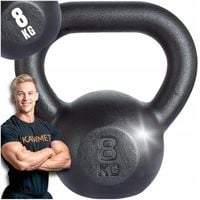 Kettlebell żeliwny 8kg kettle kula odważnik hantla ciężar do ćwiczeń