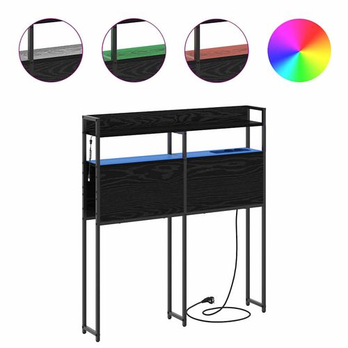 Zagłówek Ze LED Lights Czarny dąb 75 cm Materiał drewnopochodny na Arena.pl