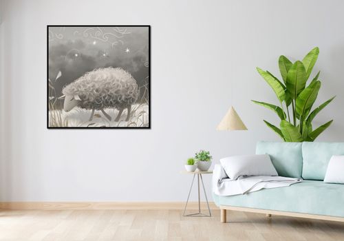 Plakat 100x100cm Bujna Owca na Arena.pl