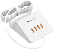 Alffreude Ładowarka Sieciowa 25W 4 Porty USB Biała Z Kablem 1,5 m