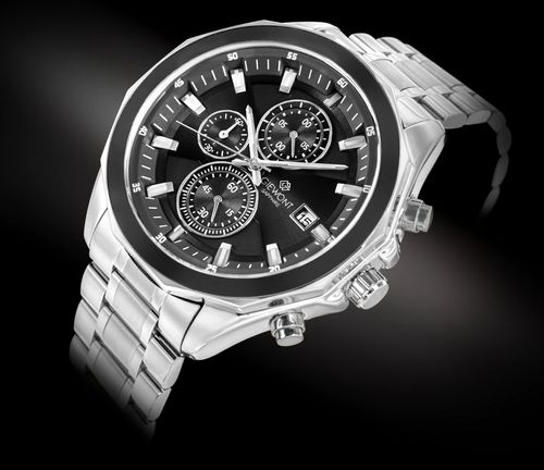 zegarek męski giewont chronograph sapphire srebrny gw7290-b2 na Arena.pl