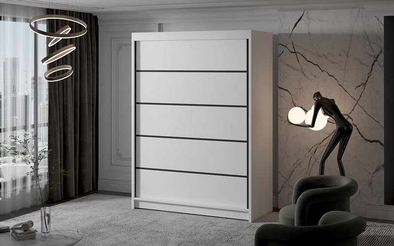 Szafa przesuwna MILAN IV 150 cm - BIAŁY zdjęcie 2