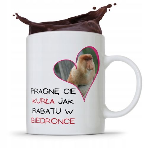 Kubek Prezent Na Walentynki Pragnę Cię Jak Rabatu Z Nadrukiem Ze Zdjęciem na Arena.pl
