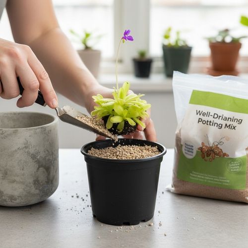 Pinguicula Tłustosz "TINA" idealny na ziemiórki, muszki owocówki itp. na Arena.pl