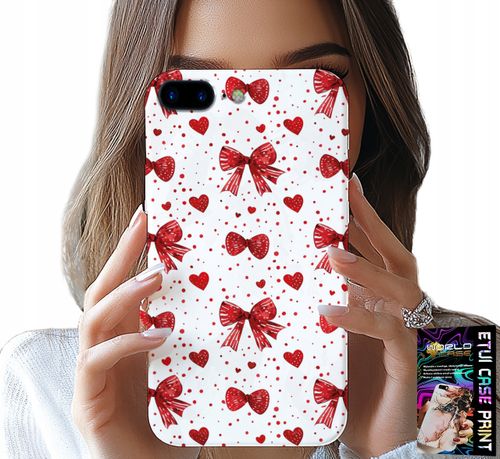 ETUI DO IPHONE ( 7 PLUS ) - CZERWONE WSTĄŻKI WSTĄŻKA MODNE WZORY na Arena.pl