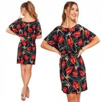 SUKIENKA DAMSKA KRÓTKA NA LATO LUŹNA ROZKLOSZOWANA KOBIECA MODNA MORAJ XXL