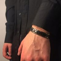 MOCNA Czarna Zdrowotna Bransoletka MĘSKA MAGNETYCZNA ORYGINAŁ