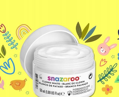 Profesjonalna Farba do Malowania Twarzy i Ciała Biała White 50 ml Snazaroo na Arena.pl