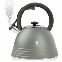 CZAJNIK STALOWY 3L INDUKCJA GAZ SZARY TRADYCYJNY CZARNA RĄCZKA POKRYWKA