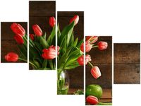 100 75CM OBRAZ 5 ELEM PIĘKNY BUKIET ŚCIENNY