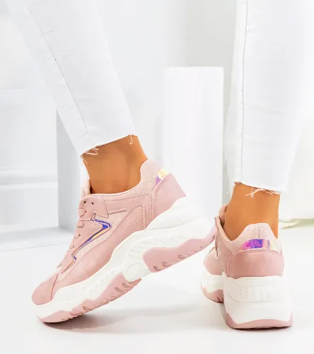 Różowe błyszczące sneakersy Badillo 38 na Arena.pl