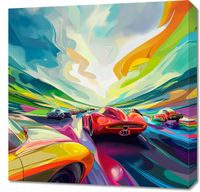 Obraz 60x60cm Wyścig Przy Barwach