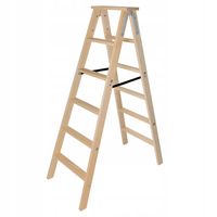 KADAX Drabina 6 Stopni Drewniana Rozstawna Malarska Dwustronna Domowa