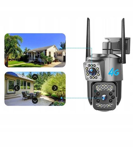 KAMERA OBROTOWA 2xOBIEKTYW 2MP+2MP ZOOM na kartę SIM 4G LTE GSM 2K DETEKCJA na Arena.pl