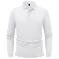 Koszulka Polo Męska Długi Rękaw Taktyczna Biała Szybkoschnąca UV 3XL