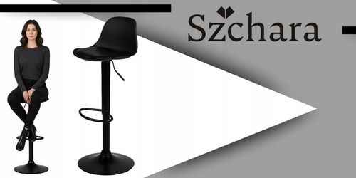 Hoker barowy plastikowy czarny obrotowy regulowany ekoskóra do wyspy na Arena.pl