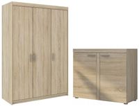 Pojemna szafa trzydrzwiowa + Komoda do salonu Dąb Sonoma