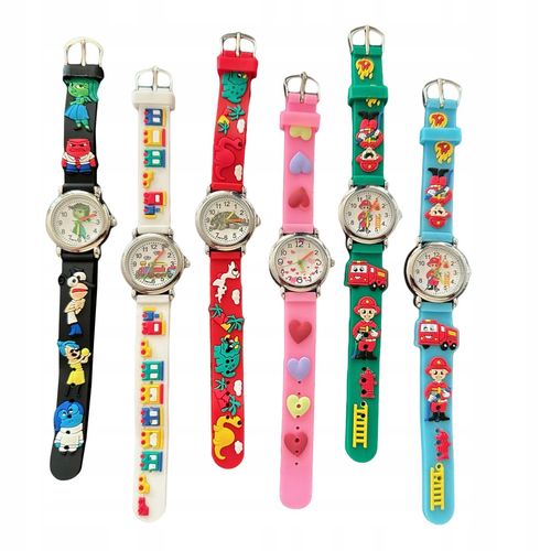 Zegarek dla DZIECI na gumce WYGODNY od 3 lat DO NAUKI KOLOROWY Pociągi na Arena.pl