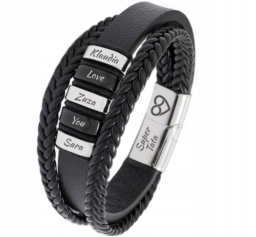 Bransoletka SKÓRZANA IMIONA RODZINY GRAWER na Arena.pl