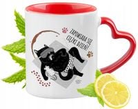 Kot Kotki Kubek Czerwony Z Uszkiem W Kształcie Serca Na Prezent