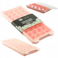 FORMA SILIKONOWA DO MROŻENIA KOSTEK LODU Z POKRYWKĄ 36 SZT POJEMNIK NA LÓD
