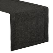 Bieżnik z ozdobną kantą i srebrną nicią STELLA 40X180 czarny