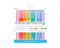 Flamastry dwustronne ze stempelkami Confetti Stamp