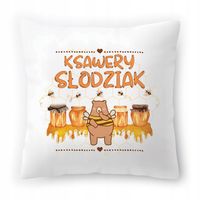Poduszka Dla Ksawerego Na Urodziny Ze Zdjęciem Na Prezent Biała 40X40 Cm