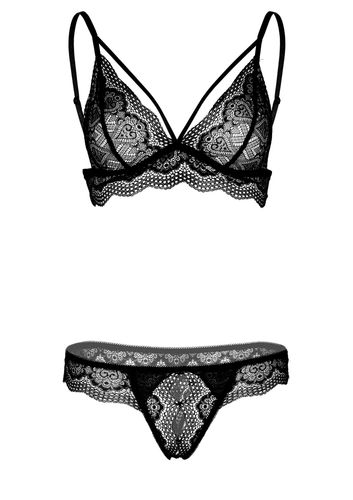 bra and crotchless panty black na Arena.pl