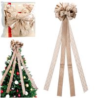 Kokarda Świąteczna Duża Kokardka Dekoracyjna Ozdobna Szpic Czubek Choinkę