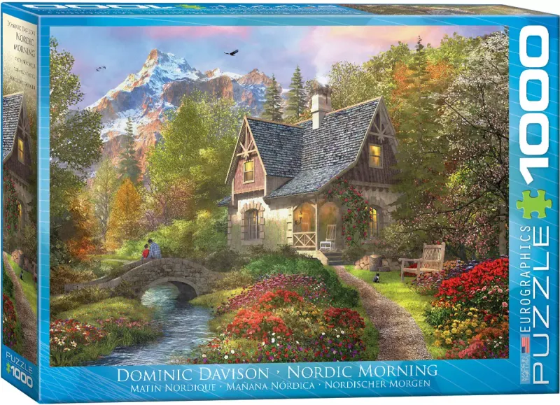 Puzzle 1000 elementów. Chatka nad potokiem, Dominik Davison zdjęcie 1