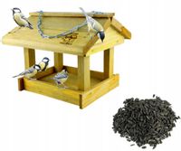 Karmnik dla ptaków Klasyczny Drewniany + słonecznik gratis