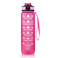 BUTELKA NA WODĘ BIDON SPORTOWY Z MIARKĄ Z PODZIAŁKĄ NA SIŁOWNIE FITNESS 1L