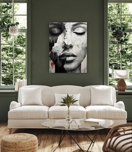 Obraz Do Salonu PORTRET Kobiety Usta Abstrakcja Beton 50cm x 70cm na Arena.pl