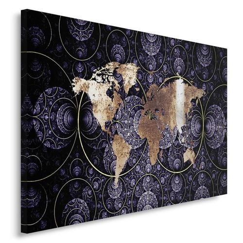 Obraz na płótnie - Canvas, Mapa świata - abstrakcja 50x40 na Arena.pl