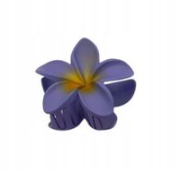 Piękna spinka klamra plastikowa kwiatek hawajski matowy fioletowy 8cm