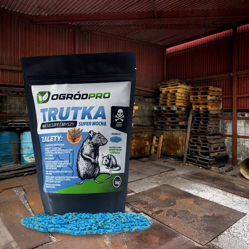 TRUTKA NA SZCZURY I MYSZY GRYZONIE GRANULAT BRODIFAKUM 1KG BARDZO na Arena.pl