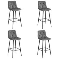 Hoker NADO - ciemny szary aksamit / nogi czarne x 4