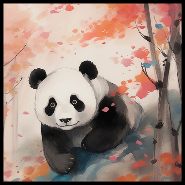Plakat 50x50cm Panda wśród Klonów zdjęcie 2